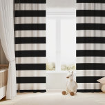 Black and White Wide Horizontal Stripe Blackout Curtains<br><div class="desc">Design your own custom curtains in any color combination to perfectly coordinate with your home decor in any space! Use the design tools to change the background color behind the large scale horizontal stripes, or add your own text to include a name, monogram initials or other special text. Every curtain...</div>