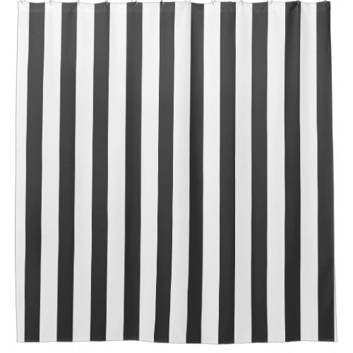 Black and White Wide Stripe Shower Curtain