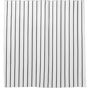 Black and White Wide Stripe Shower Curtain