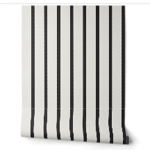 Black and White Wide Ticking Stripe