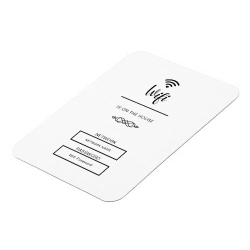 Black and White Wifi Password for Home Magnet