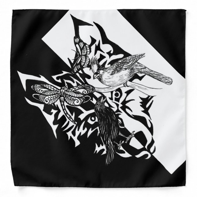 Black and White Wild Animal Guides Bandana (Front)