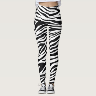 Womens Stripe Zebra Animal Print Casual Stretchy Party Dance Novelty Leggings 