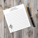 Black And White Wildflower Lined From The Desk Of Notepad<br><div class="desc">Elegant floral lined notepad personalized with yor name. A black and white floral illustration adds an elegant touch.</div>