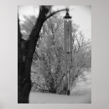 Black And White Wind Chimes Print by ChristyWyoming at Zazzle