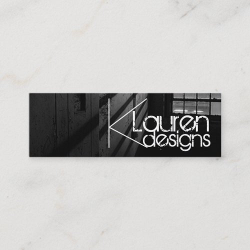 black and white window skinny business card