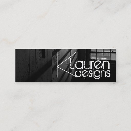 Customizable black and white window skinny business card