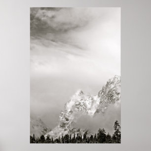 BLACK AND WHITE WINTER LANDSCAPE POSTER