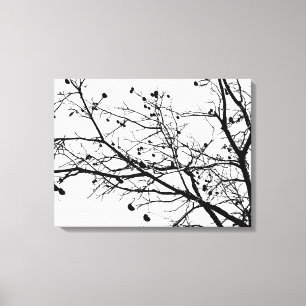 Black and White Winter Tree Canvas Print