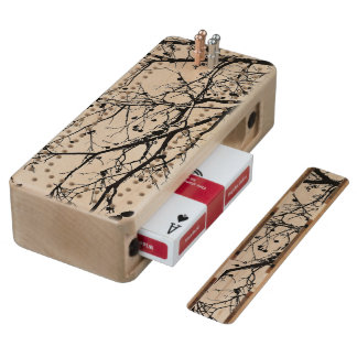 Black and White Winter Tree Cribbage Board