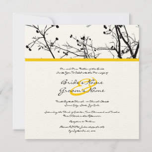 Black and White Winter Tree Wedding Invitation