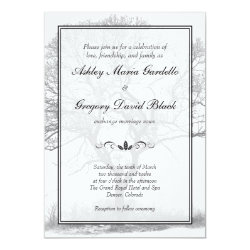 Black and White Winter Tree Wedding Invitation 5