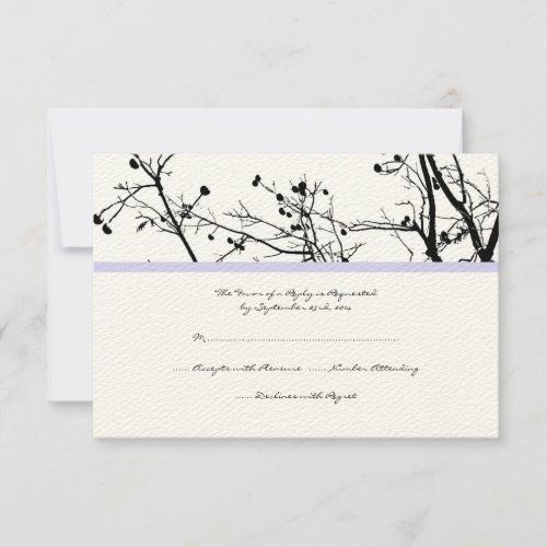 Black and White Winter Tree Wedding RSVP