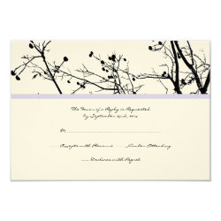 Black and White Winter Tree Wedding RSVP 3.5x5 Paper Invitation Card