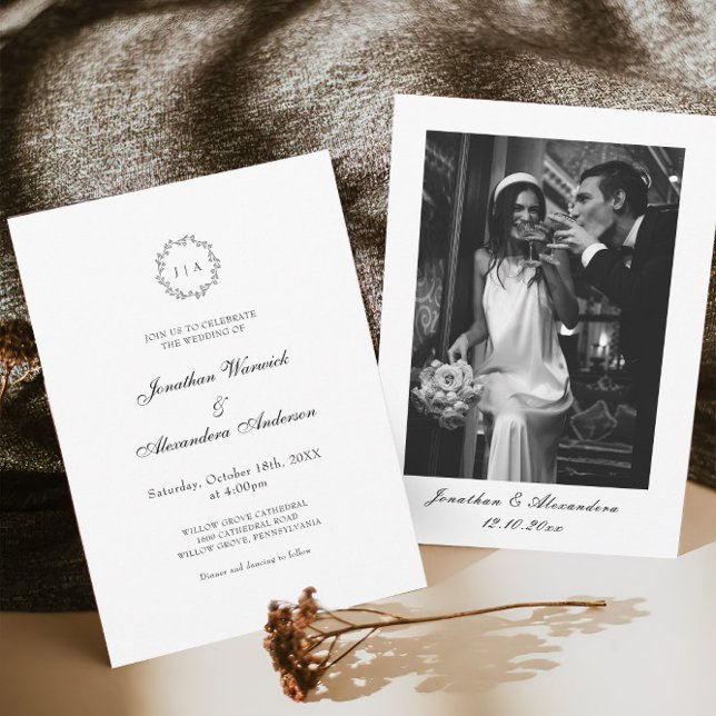 Black and White Winter Wedding Invitation (Creator Uploaded)