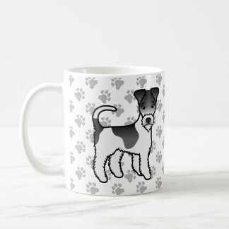 Black And White Wire Fox Terrier Cute Cartoon Dog Coffee Mug