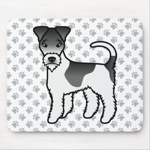 Black And White Wire Fox Terrier Cute Cartoon Dog Mouse Pad