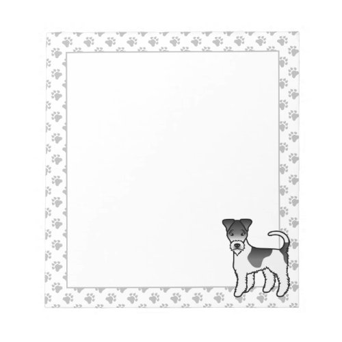 Black And White Wire Fox Terrier Cute Cartoon Dog Notepad