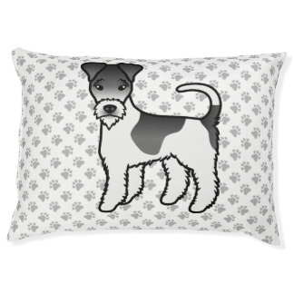 Black And White Wire Fox Terrier Cute Cartoon Dog Pet Bed