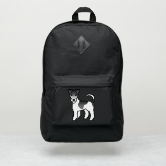 Black And White Wire Fox Terrier Cute Cartoon Dog Port Authority® Backpack