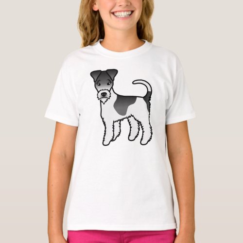 Black And White Wire Fox Terrier Cute Cartoon Dog T_Shirt