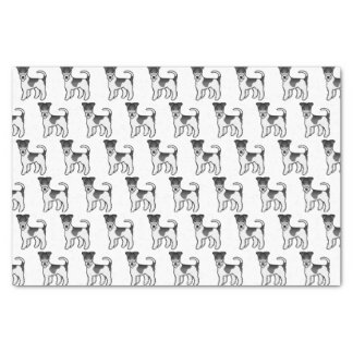 Black And White Wire Fox Terrier Cute Cartoon Dogs Tissue Paper