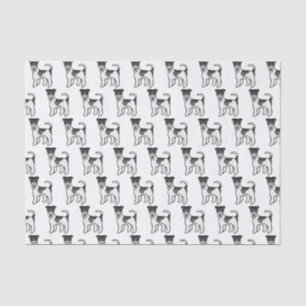 Black And White Wire Fox Terrier Cute Cartoon Dogs Tissue Paper