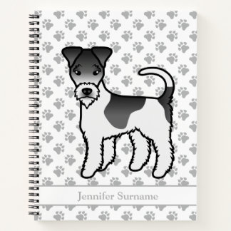 Black And White Wire Fox Terrier Cute Dog &amp; Name Notebook