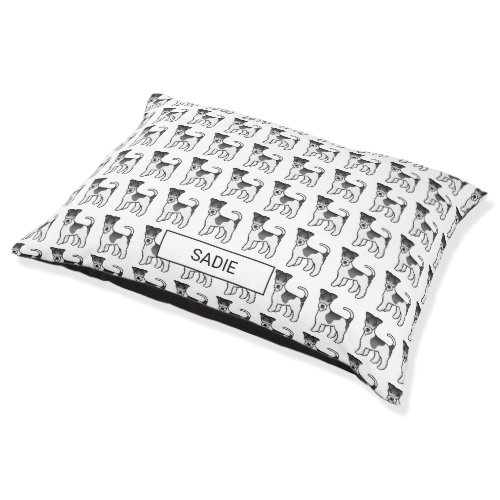 Black And White Wire Fox Terrier Cute Dogs  Name Pet Bed