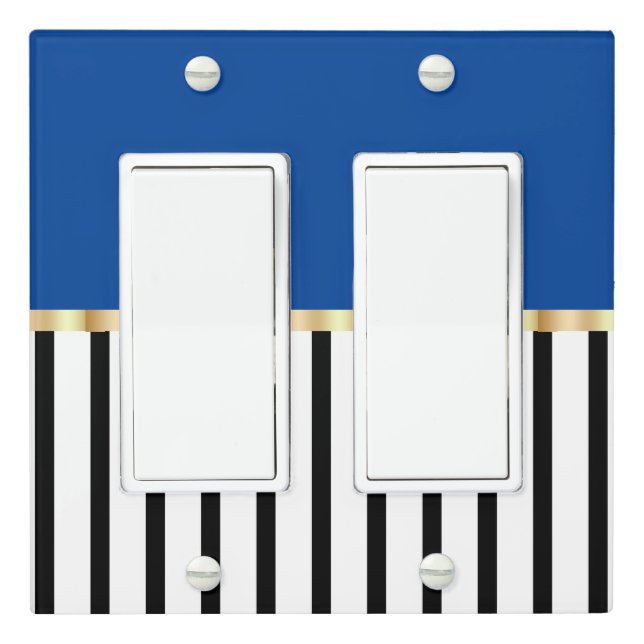 Black And White With A Pop Of Blue Switch Cover (In Situ)