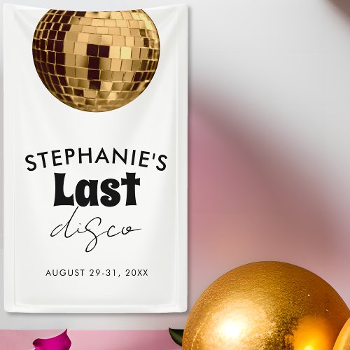Black and White with Gold Last Disco Bachelorette  Banner