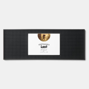 Black and White with Gold Last Disco Bachelorette Bar Mat