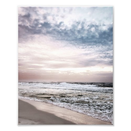 Black and White with Peeking Color Beach Waves Photo Print