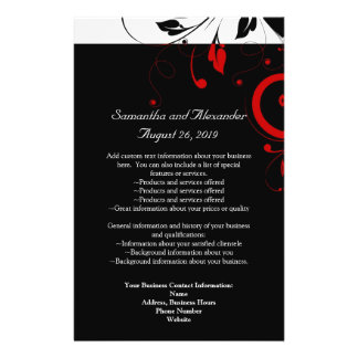Black and White with Red Reverse Swirl Flyer