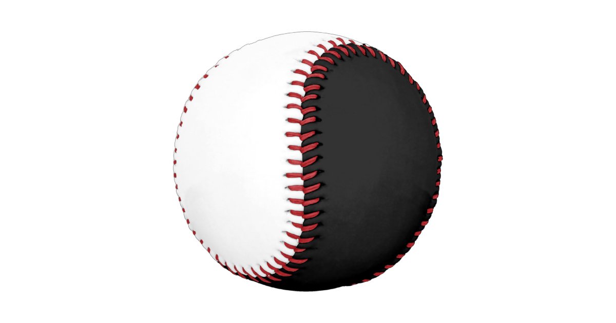 Black and White with Red Stitching Baseball | Zazzle