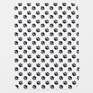Black and White Wolf Paw Baby Blanket