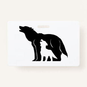 Black and White Wolves Badge