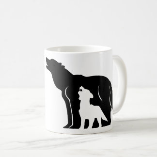 Black and White Wolves Coffee Mug