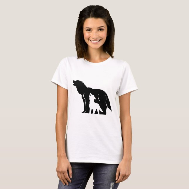 Black and White Wolves T-Shirt (Front Full)