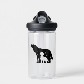 Black and White Wolves Water Bottle