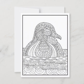 Black and White Wood Duck Card