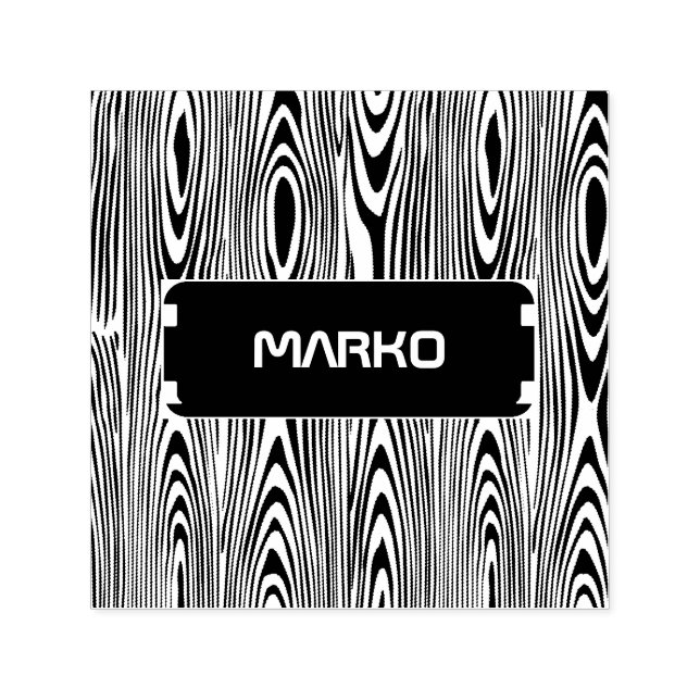 Black And White Wood Grain Self-inking Stamp (Design)