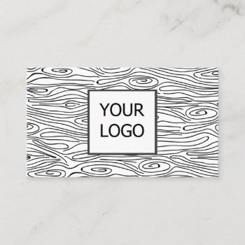 Black And White Wood Graphics Custom Logo Business Card by Starlight_Cards at Zazzle