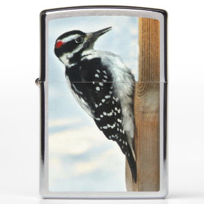 Black and White Woodpecker Bird Zippo Lighter