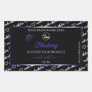 Black and White Word Cloud Blue Product Label Logo