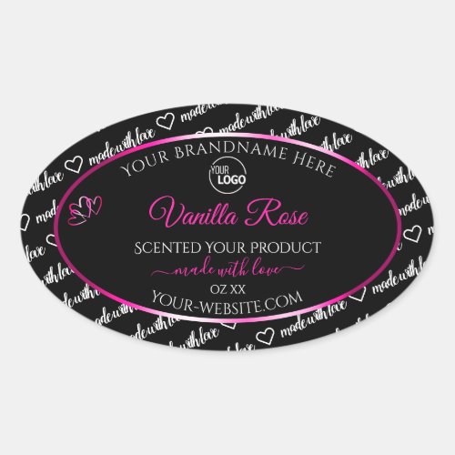 Black and White Word Cloud Pink Product Label Logo