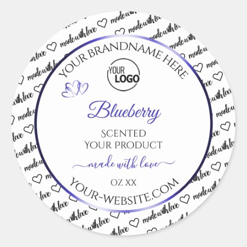 Black and White Word Cloud Product Label Blue Logo