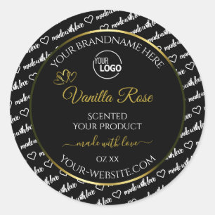 Black and White Word Cloud Product Label Logo Gold