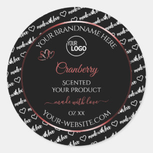 Black and White Word Cloud Red Product Labels Logo