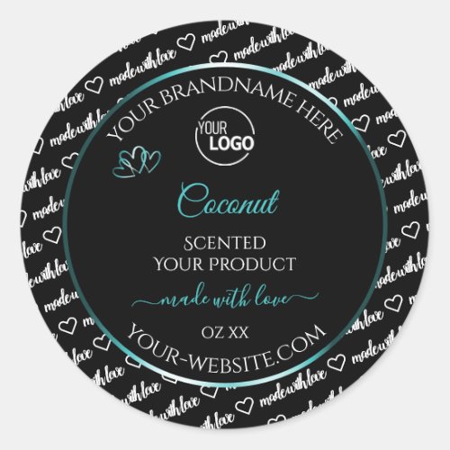 Black and White Word Cloud Teal Product Label Logo